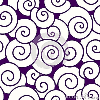 Seamless pattern with seashells. Abstract vector illustration with shells. Cartoon Illustration